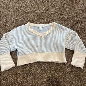 Altar'd State Blue and Cream Knit Sweater